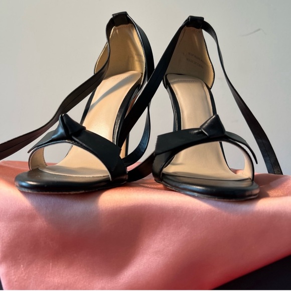 Cult Of Coquette, Pegah Black Vegan Leather Bow Heels - 8 - Picture 2 of 5